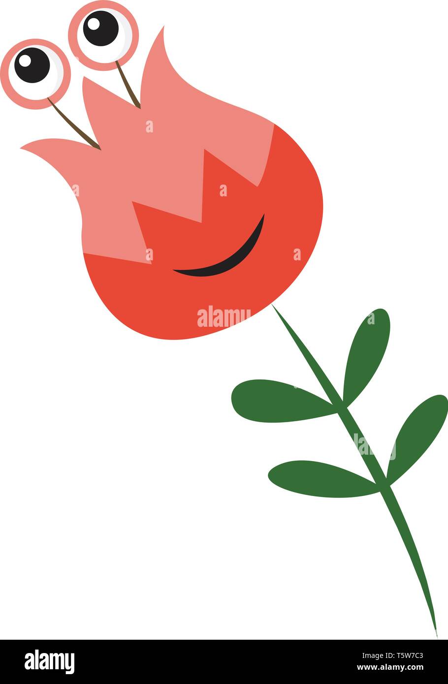 A bunch of red flowers and green leaves placed in a vase vector color drawing or illustration Stock Vector