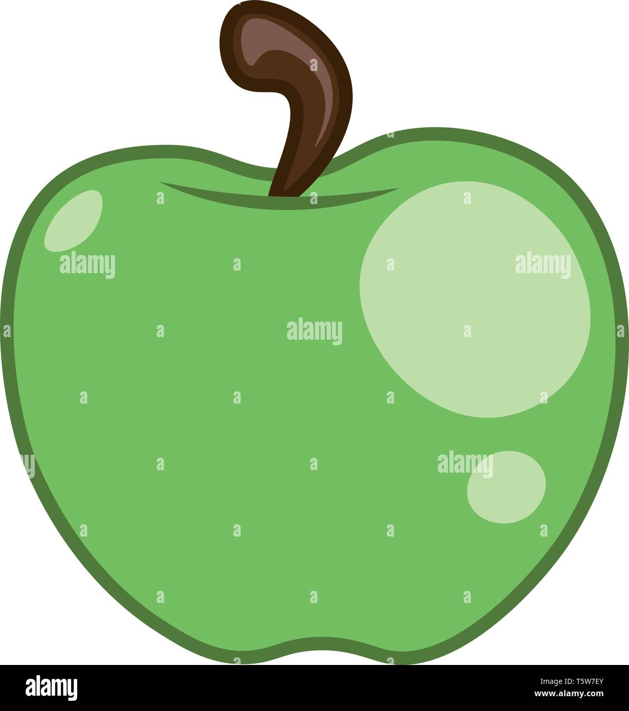 A large ripe juicy green apple hanging from a tree vector color drawing or  illustration Stock Vector Image & Art - Alamy