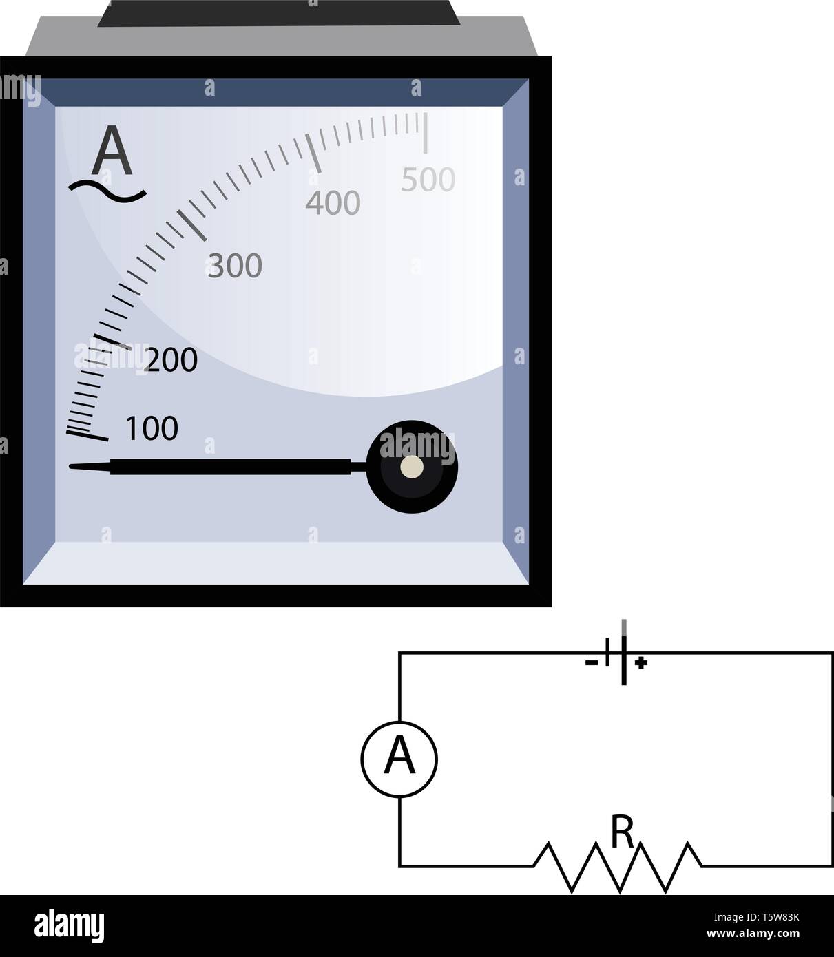 Minimalistic ammeter vector illustration on white background Stock