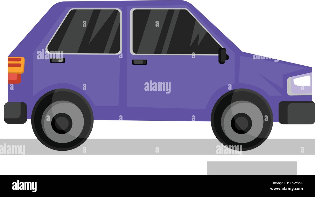 Purple car vector illustration on white background. Stock Vector