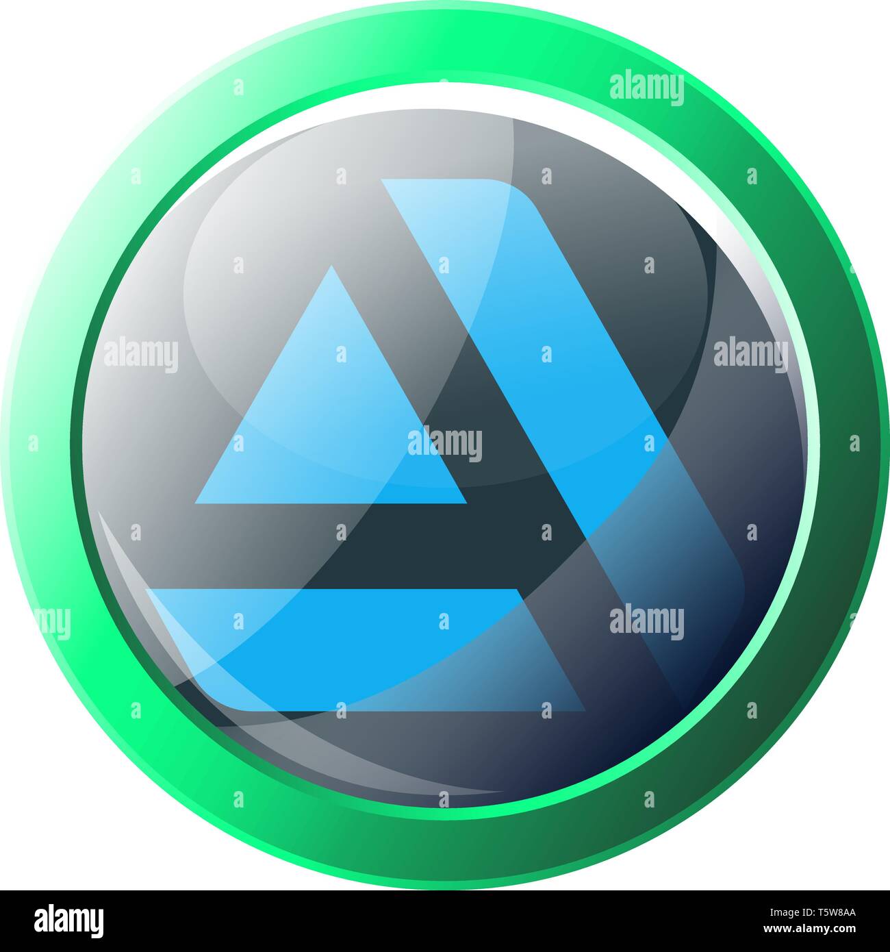Green and blue vector icon illustration of a ArtStation platform on