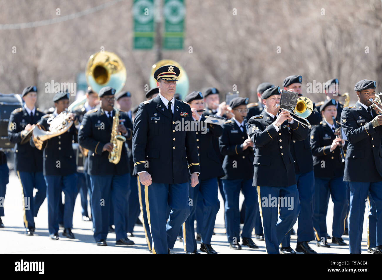Chicago, Illinois, USA - March 16, 2019: St. Patrick's Day Parade