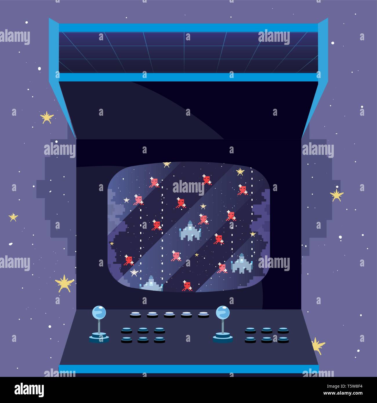 arcade machine video game retro vector illustration design Stock Vector ...