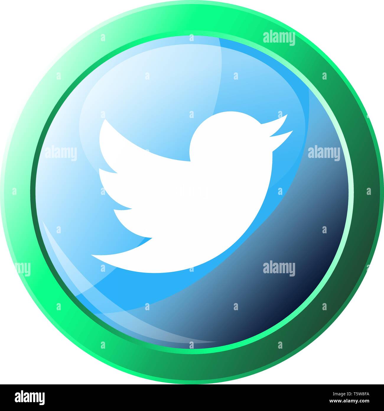 Twitter Logo Design Inside Green Bubble Vector Icon Illustration On A White Background Stock Vector Image Art Alamy