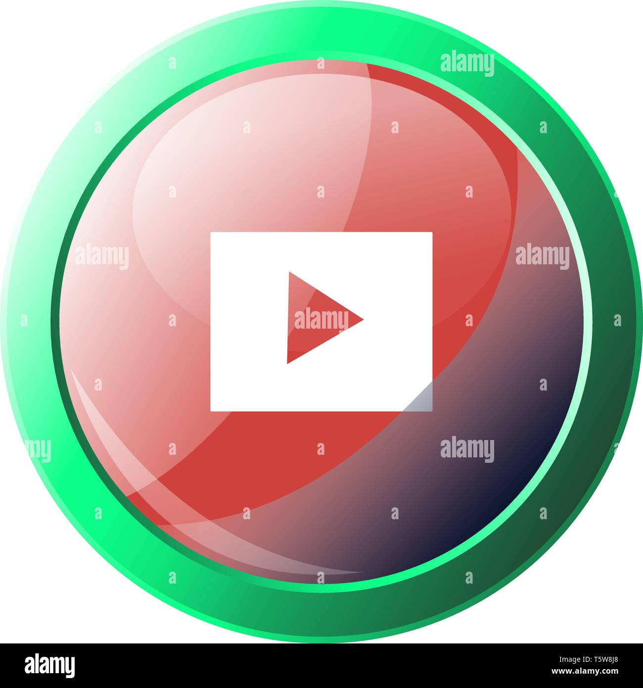 Youtube Vector Icon Illustration Inside Green Circle On White Background Stock Vector Image Art Alamy