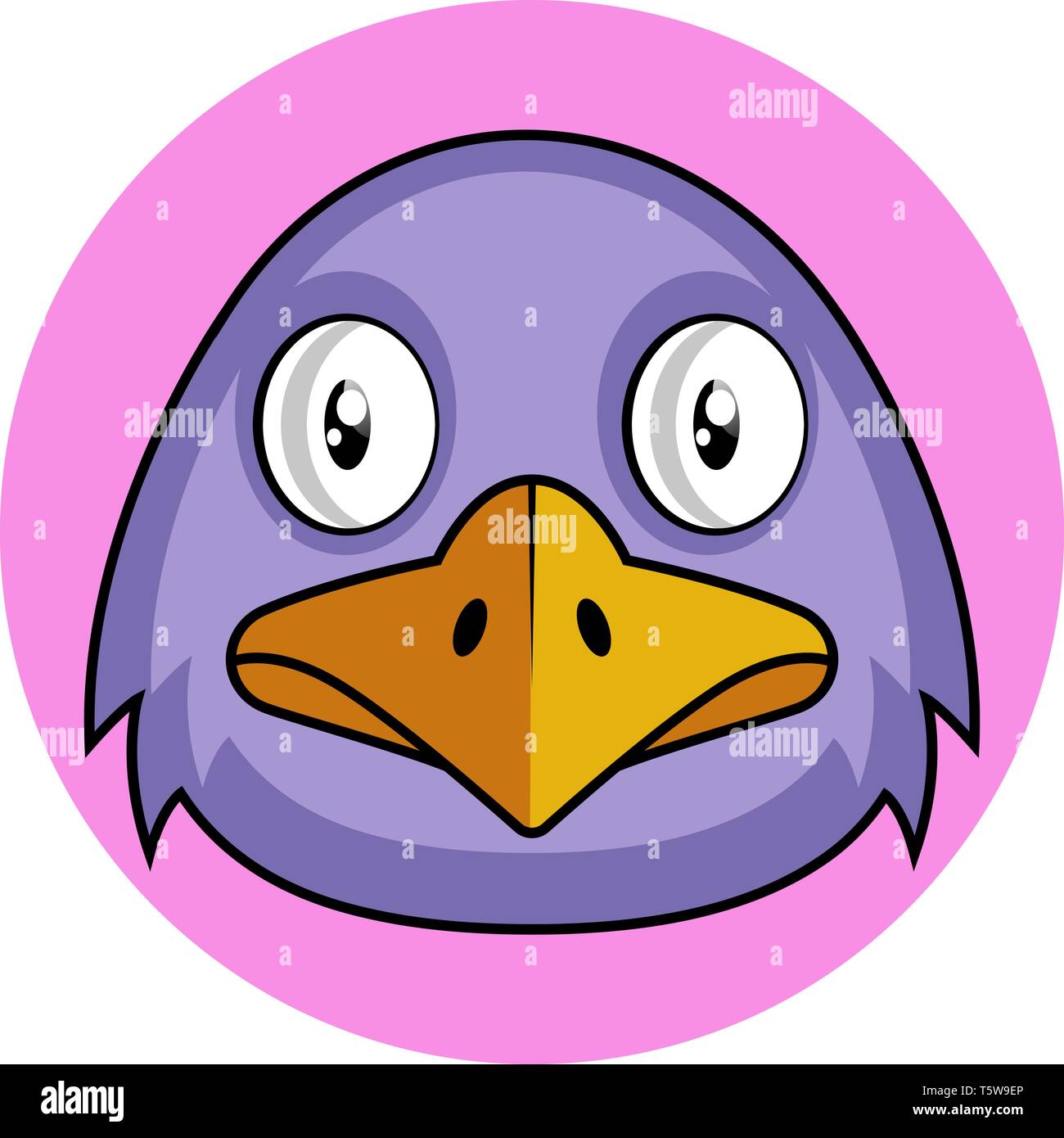 Cute purple bird cartoon character illustration Stock Vector Image \u0026 Art -  Alamy, image size:1300x1390