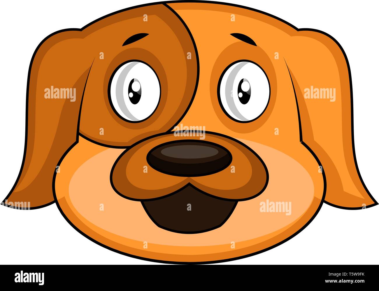 Simple cartoon dog vector illustration on white background Stock Vector