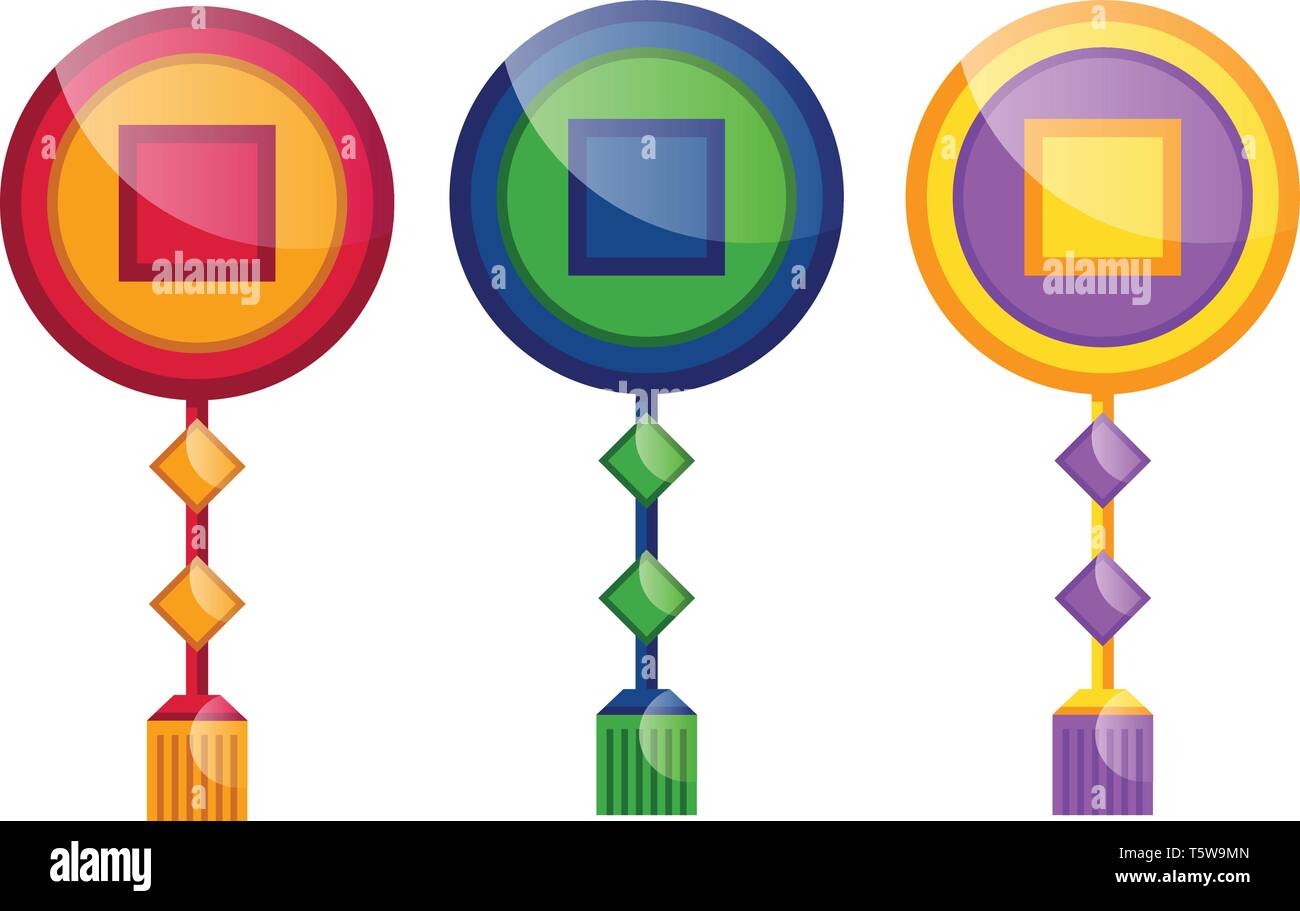 Three different decoration pieces vector illustration Stock Vector