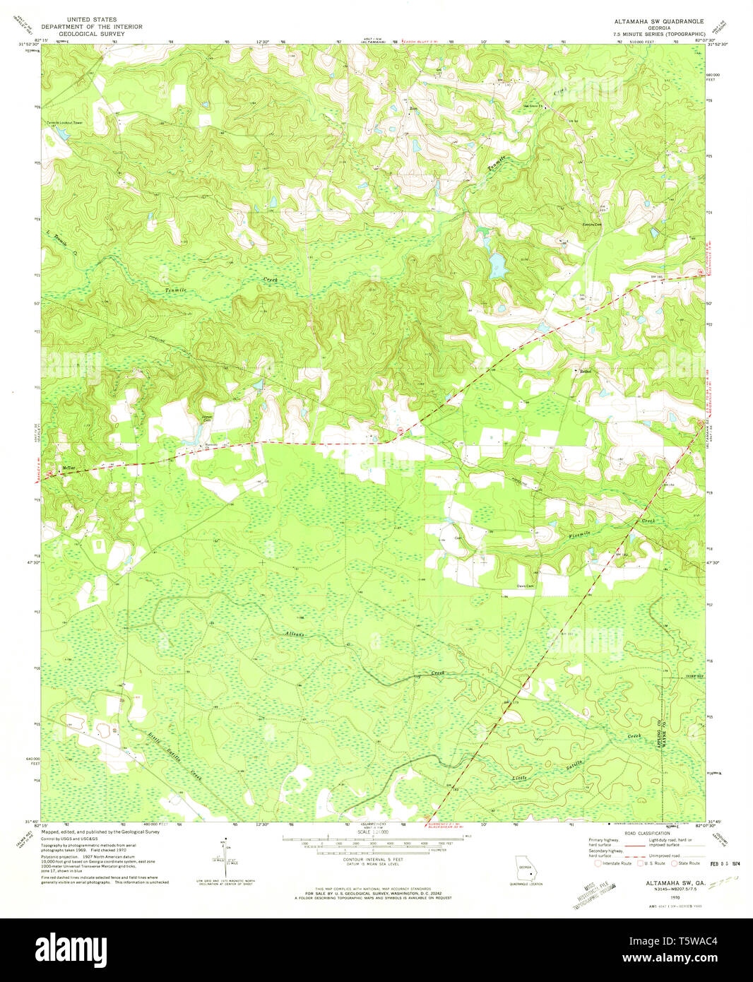 USGS TOPO Map Georgia GA Altamaha - Usgs Topo Map Georgia Ga Altamaha Sw 244905 1970 24000 Restoration T5WAC4 