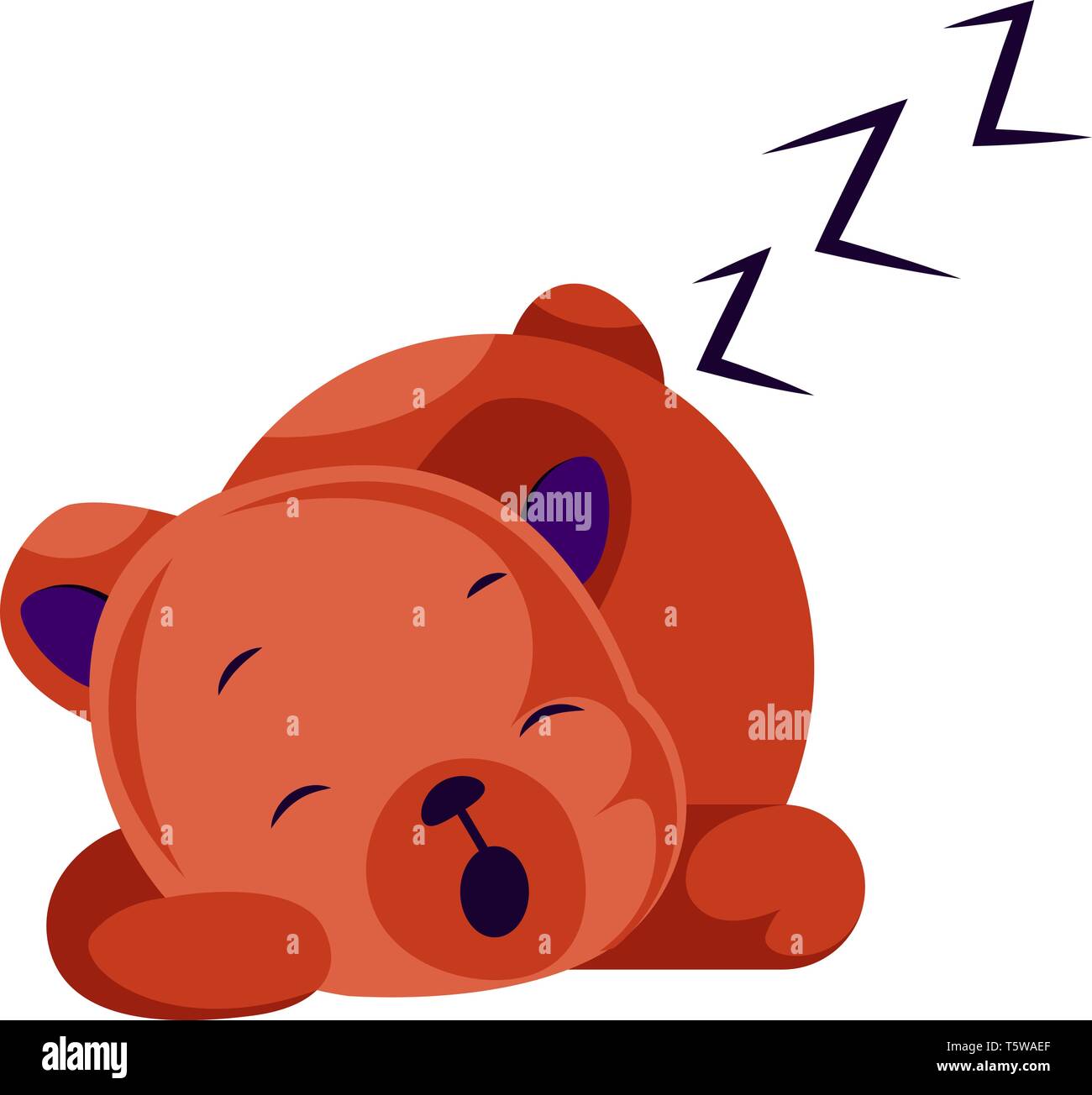 Sleeping red teddy bear vector illustration on a white background Stock ...
