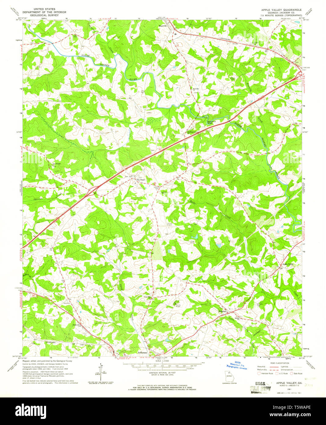 Map of apple valley hi res stock - Usgs Topo Map Georgia Ga Apple Valley 244918 1964 24000 Restoration T5WAPE