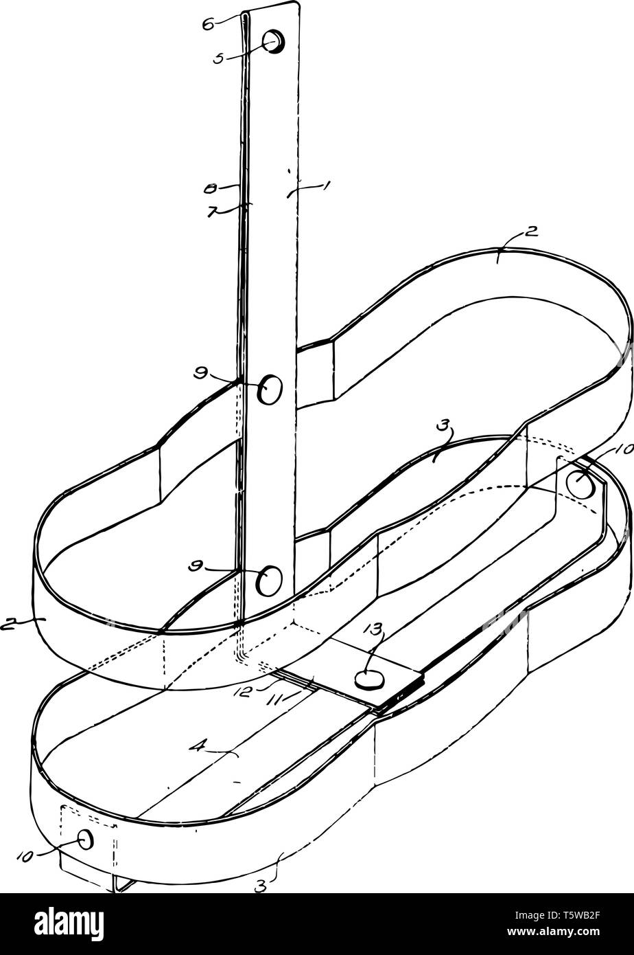 This illustration represents Battery Holder with two compartments for
