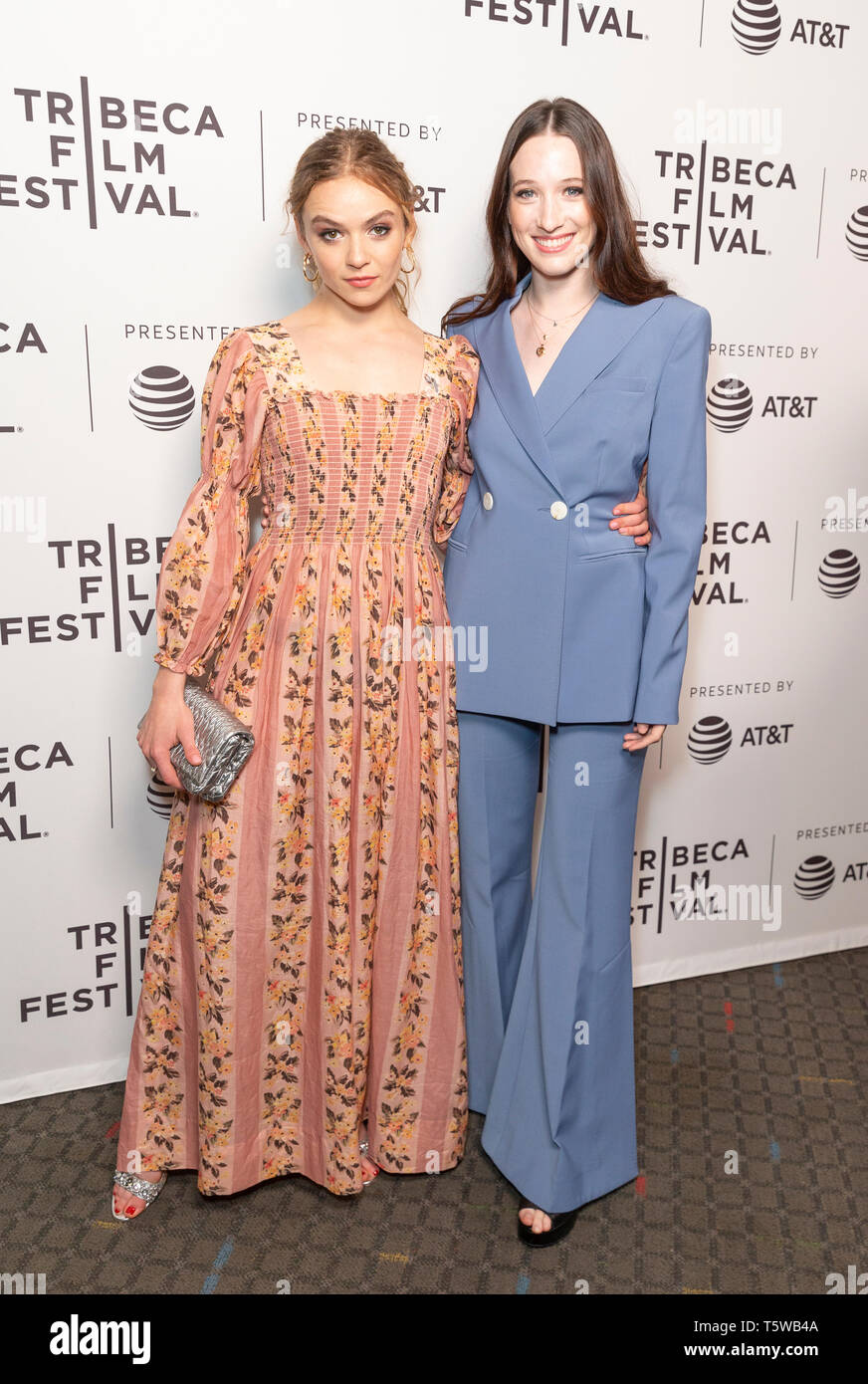 New York, NY - April 26, 2019: Morgan Saylor and Sophie Lowe attend the Blow The Man Down screening at Tribeca Film Festival at SVA Theatre Stock Photo