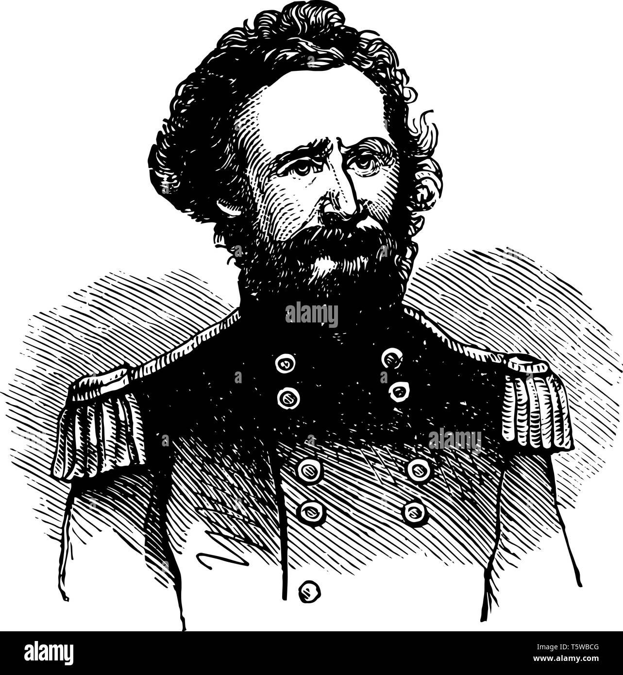 Nathaniel Lyon 1818 to 1861 he was the first union general to be killed in the American civil war and famous for his actions in the state of Missouri  Stock Vector