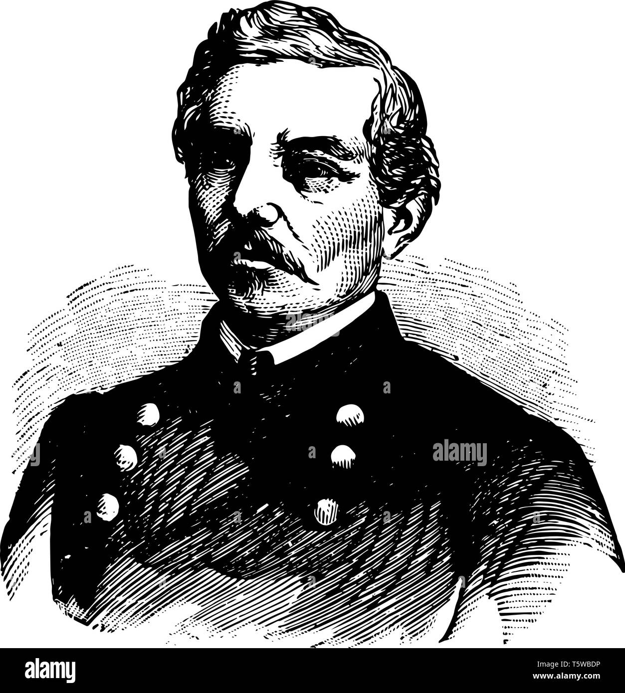 General Pierre Gustave Toutant Beauregard 1818 to 1893 he was an American military officer and first prominent general of the confederate states army  Stock Vector