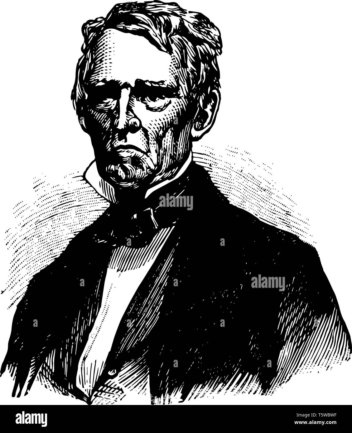 John Jordan Crittenden 1787 to 1863 he was a politician from the U.S. state of Kentucky and governor of Kentucky vintage line drawing or engraving ill Stock Vector