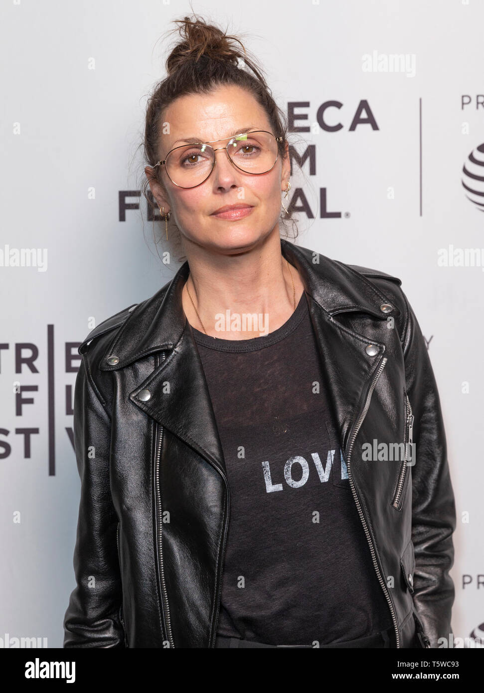 New York, NY - April 26, 2019: Bridget Moynahan attends world premiere of movie Crown Vic on Tribeca Film Festival at SVA Theatre Stock Photo