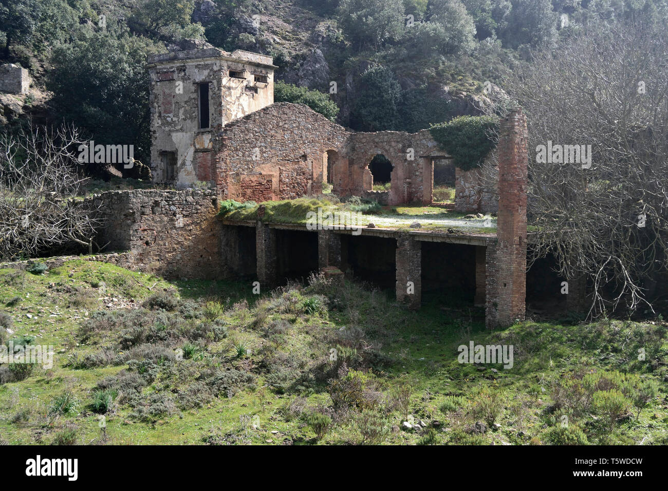 Abandoned mine of Malacalzetta Stock Photo - Alamy
