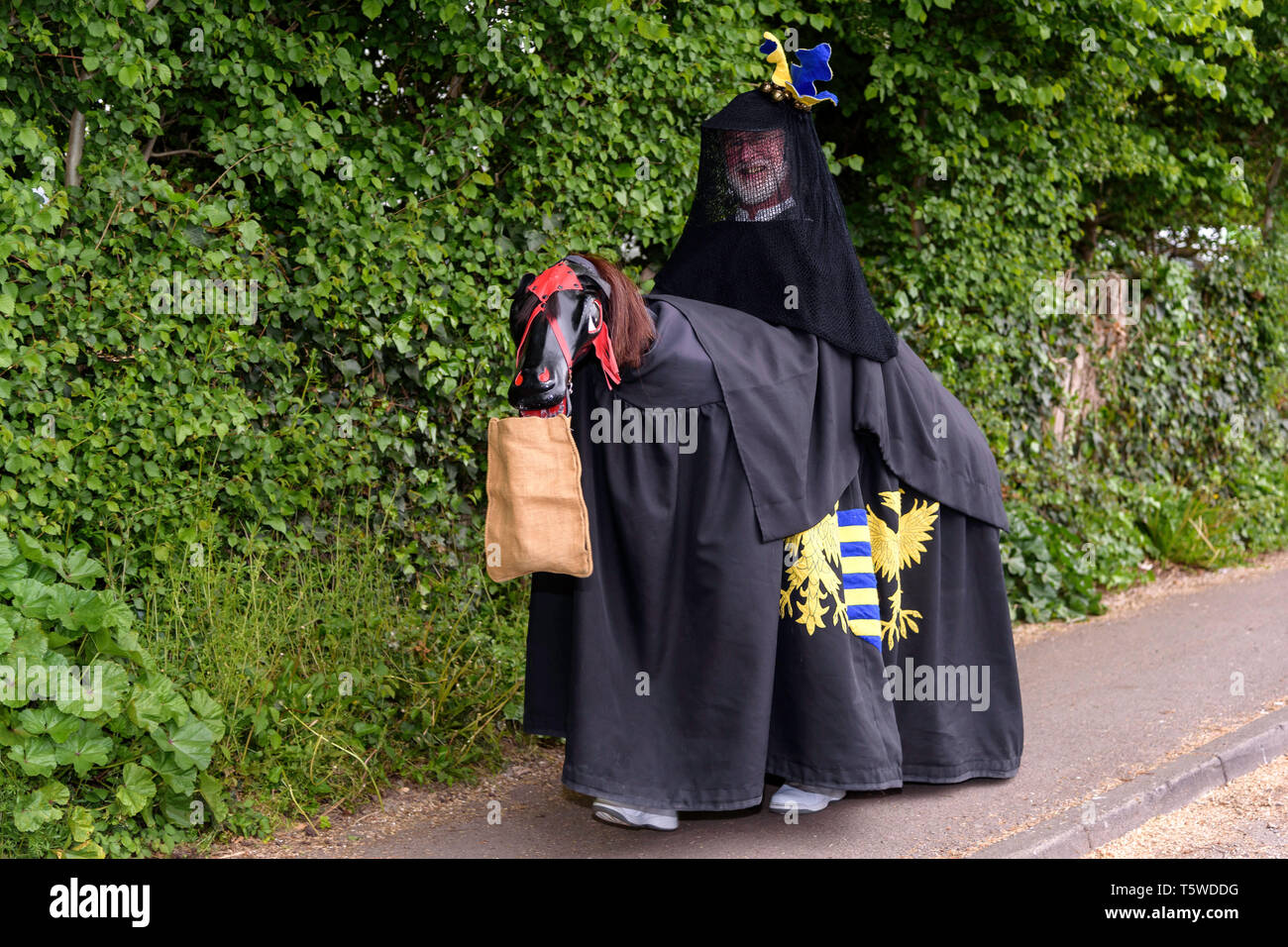 Hobnob, the Salisbury Hobby Horse entertaining at the annual Downton