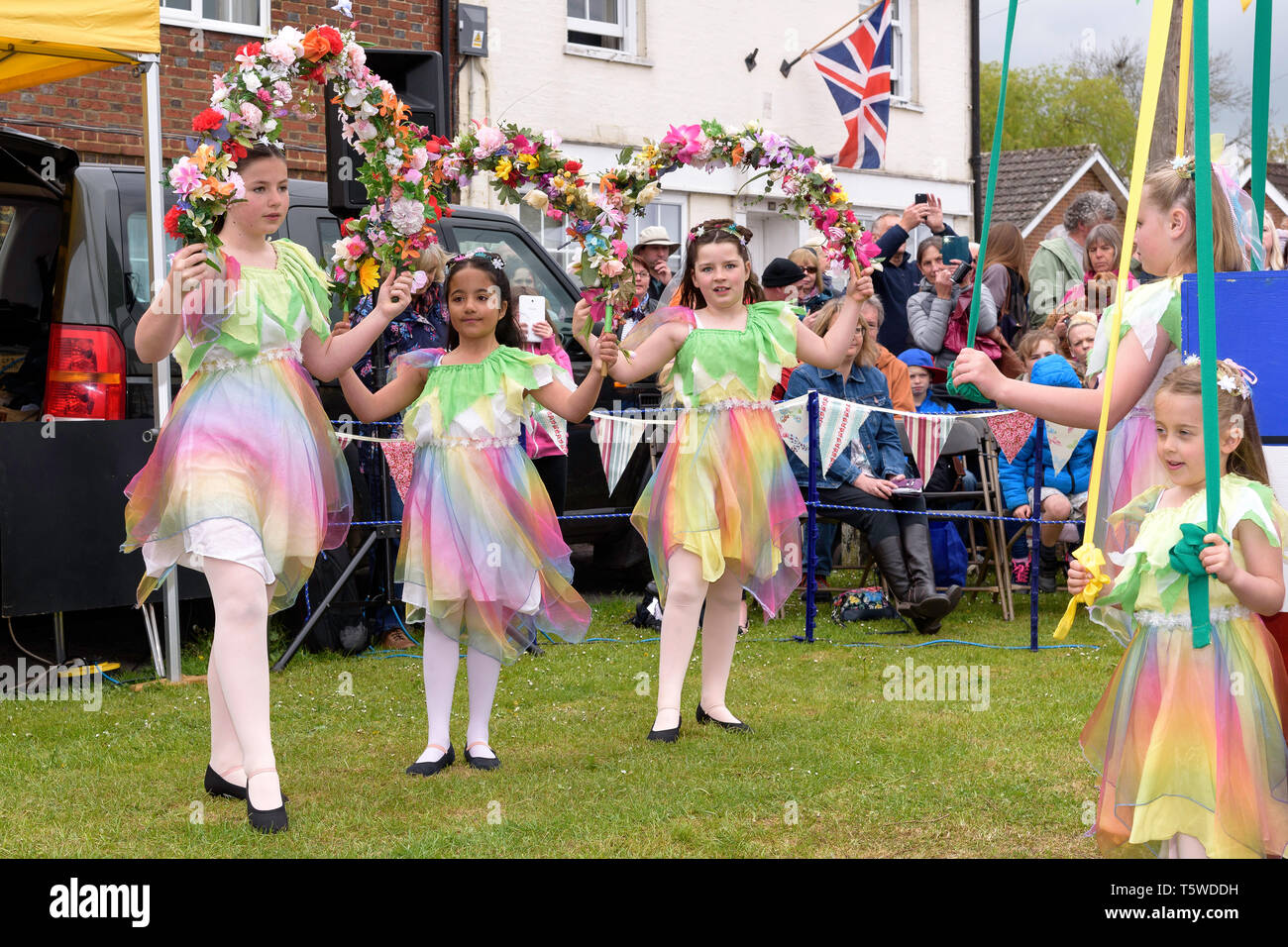 Maypole dancing by the Forest School of Dance at the annual Downton
