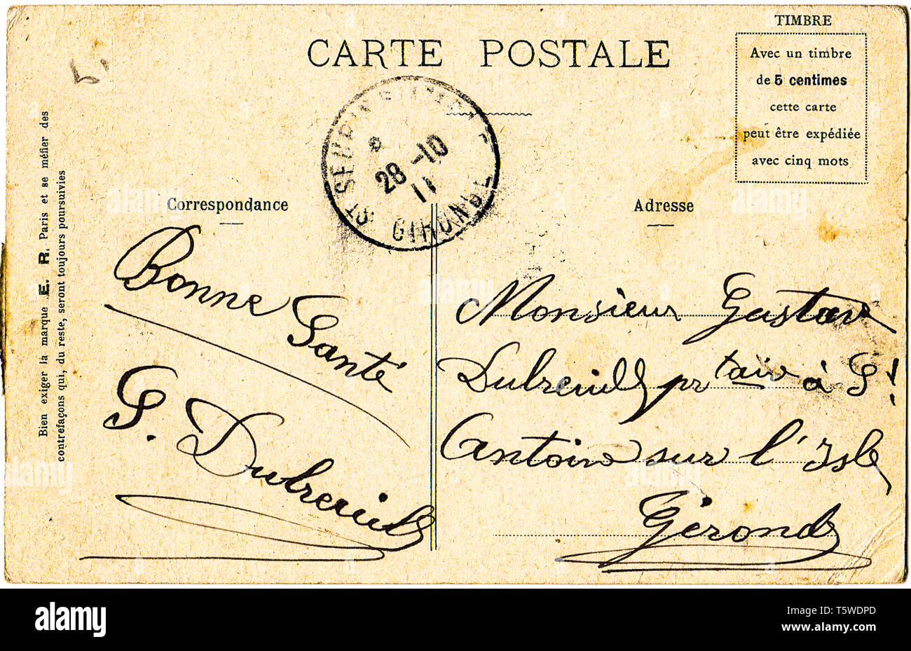 Europe Vintage Belgique 5 Centimes Carte Correspondance Card M Belgium