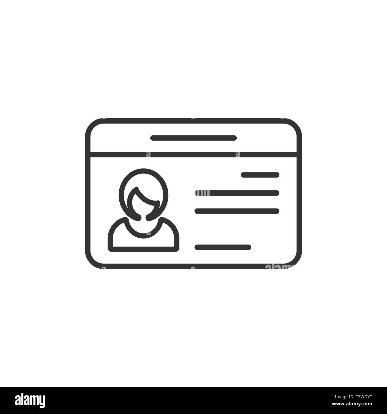 Identification card icon. Id card icon in flat style. Vector illustration  Stock Vector