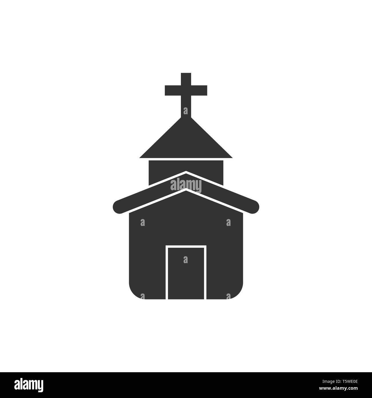 Church icon in flat style. Chapel vector illustration on white isolated ...