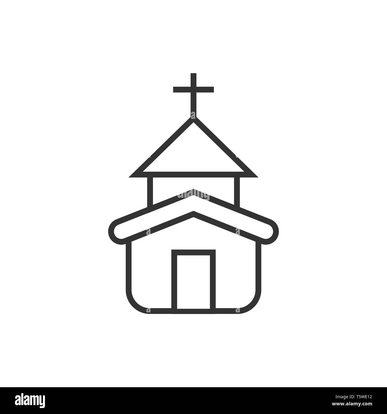 Church icon in flat style. Chapel vector illustration on white isolated ...