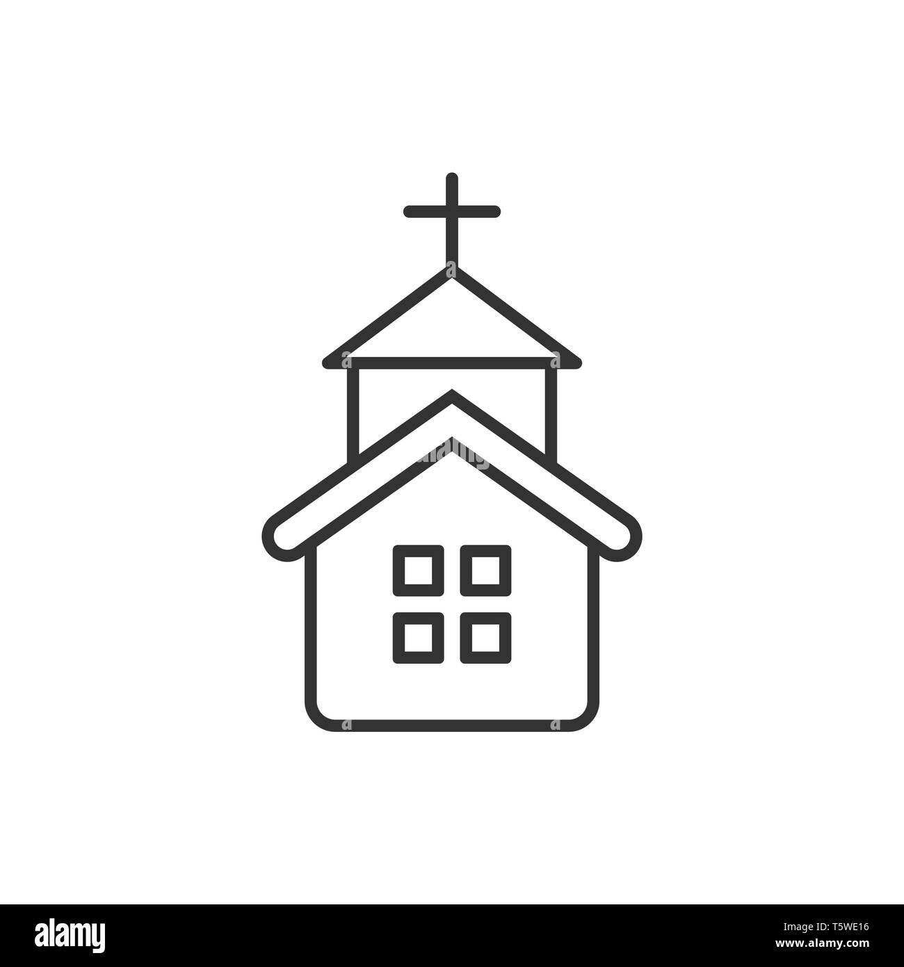 Church icon in flat style. Chapel vector illustration on white isolated ...