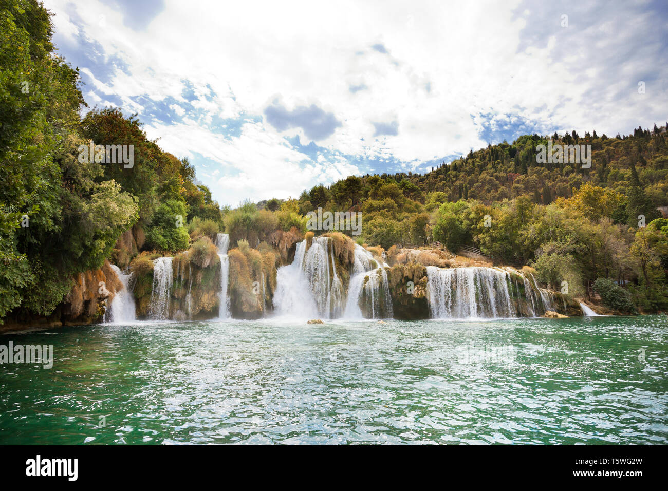 Krka, Sibenik, Croatia, Europe - Swimming within the cascades of Krka National Park Stock Photo