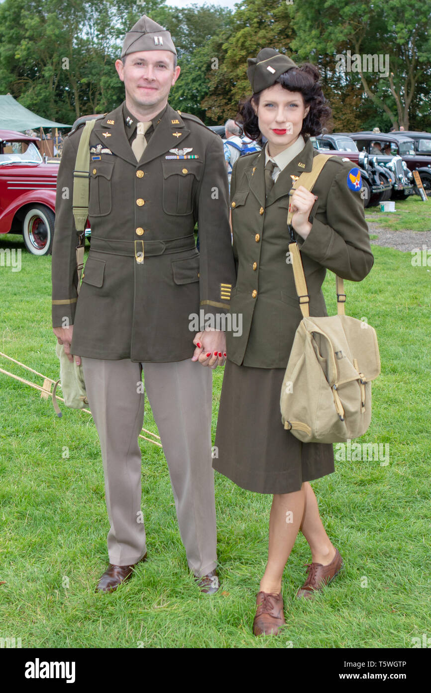 USAAF Captain and Flight Nurse Re-enactors Stock Photo