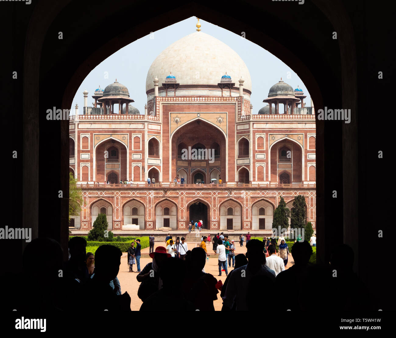 Humayun's Tomb or Maqbara-i Humayun in Hindi commissioned by the Mughal emperor's first wife Bega Begum - New Delhi in Northern India Stock Photo