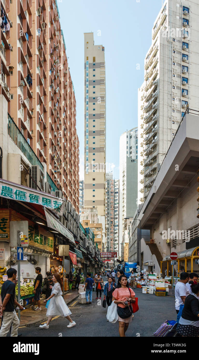 Bowrington Road, Wan Chai district in Hong Kong Stock Photo - Alamy