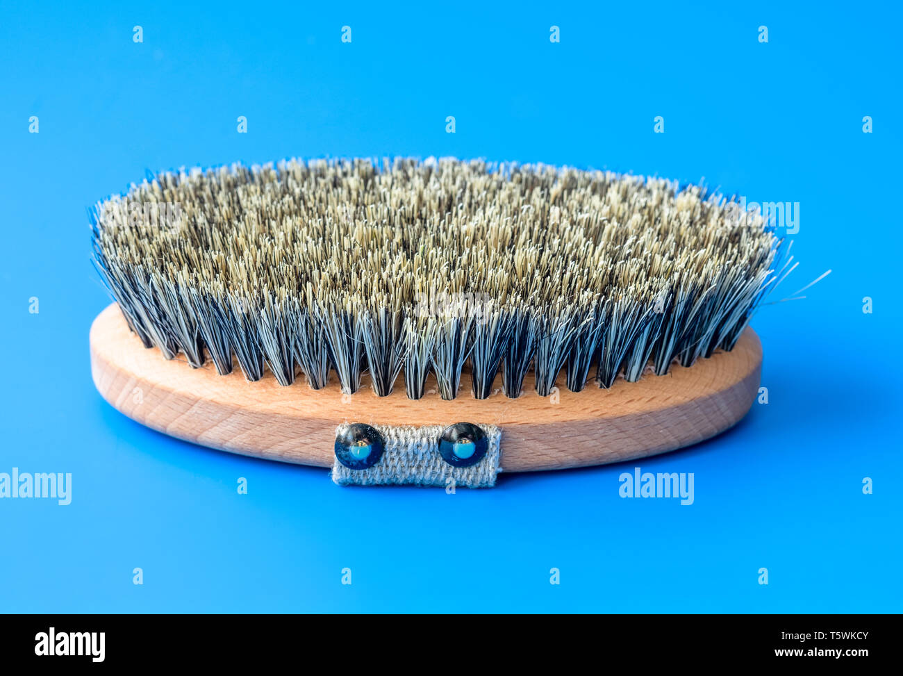 Brush with bristles made of horsehair on blue background Stock Photo ...