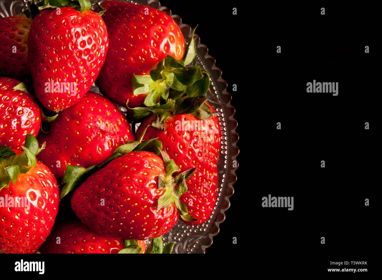 Strawberries in a glass stand hi-res stock photography and images - Alamy