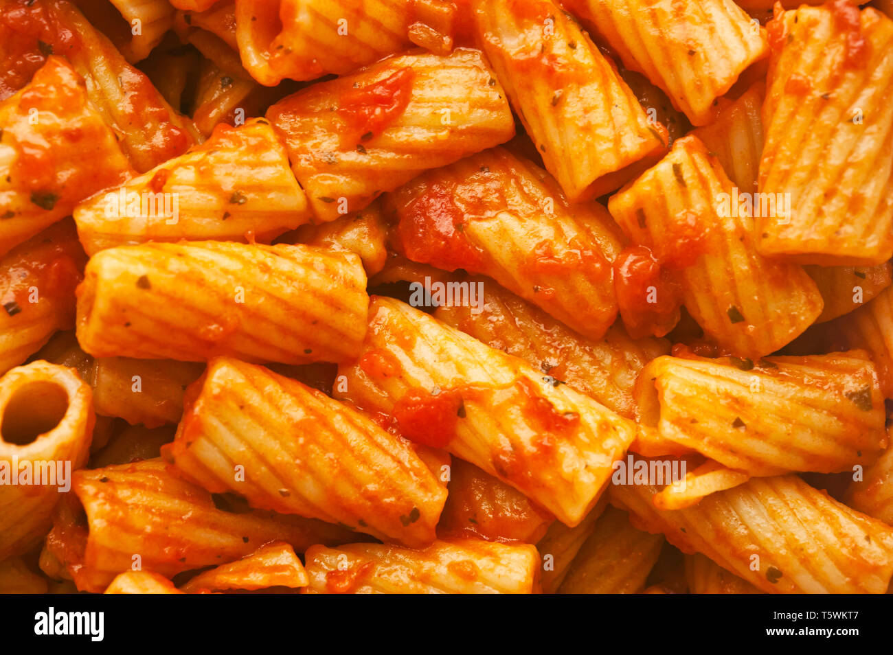 cooked macaroni pasta with red tomato sauce Stock Photo Alamy