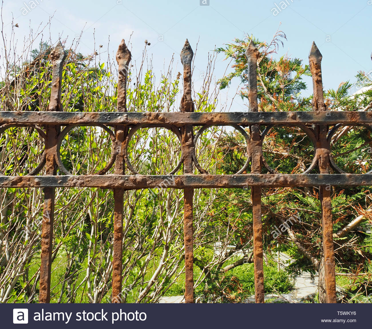 Old Rusted Decorative Wrought Iron Stock Photos & Old Rusted Decorative