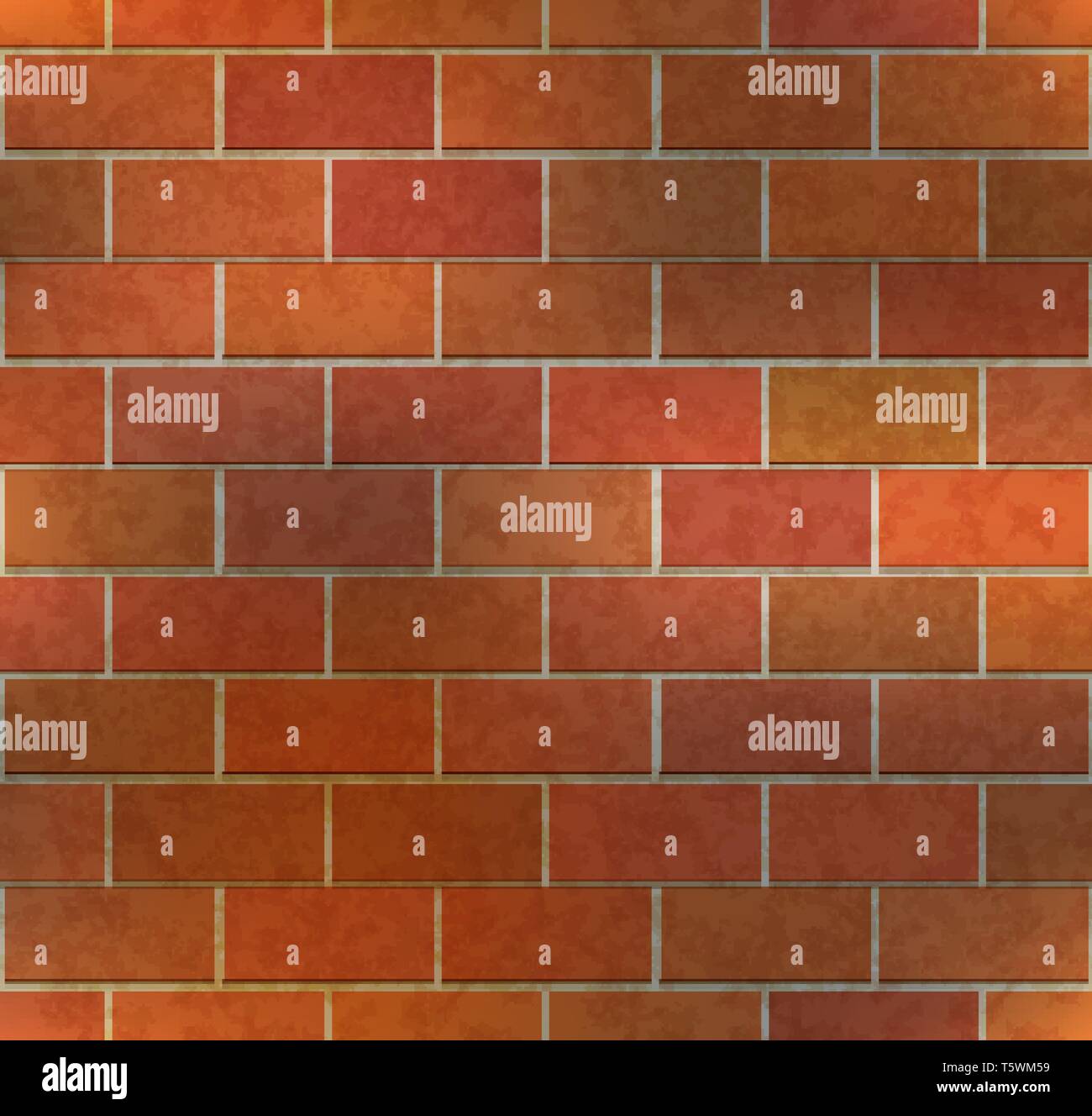 Bright brown brick wall with texture, industrial seamless pattern Stock Vector
