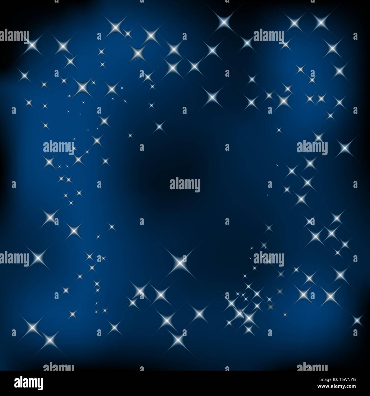 Blue christmas background with white stars and sparkles Stock Vector ...