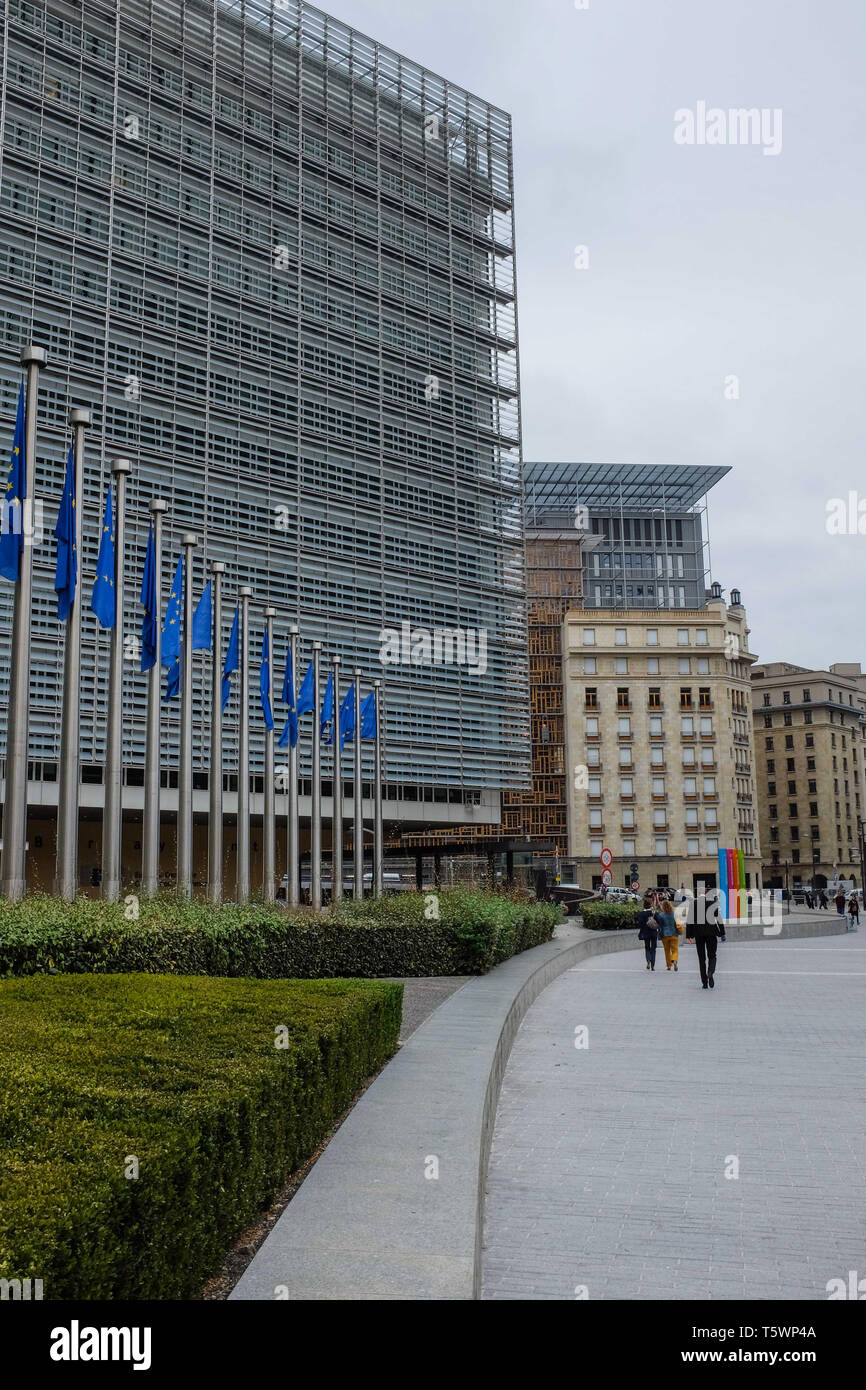 The Building of the European Commission (Le Berlaymont) Stock Photo