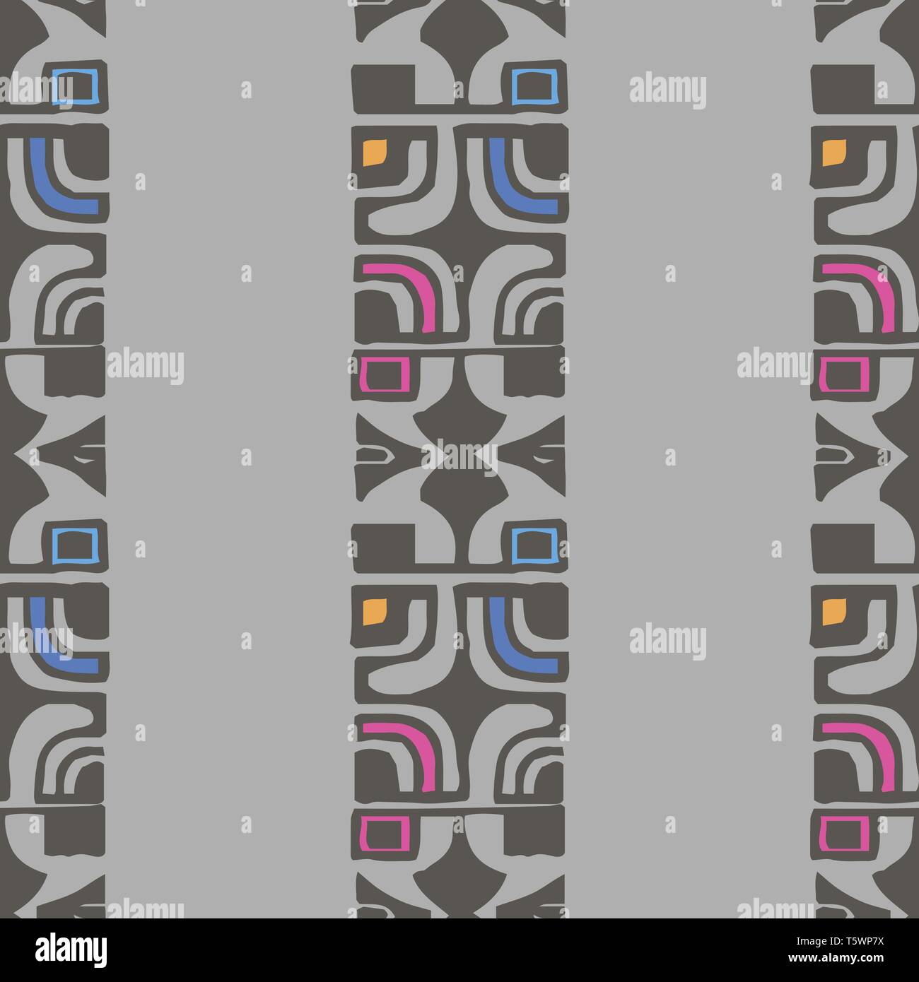 Ethnic geometric seamless pattern on gray background 10 eps Stock Vector