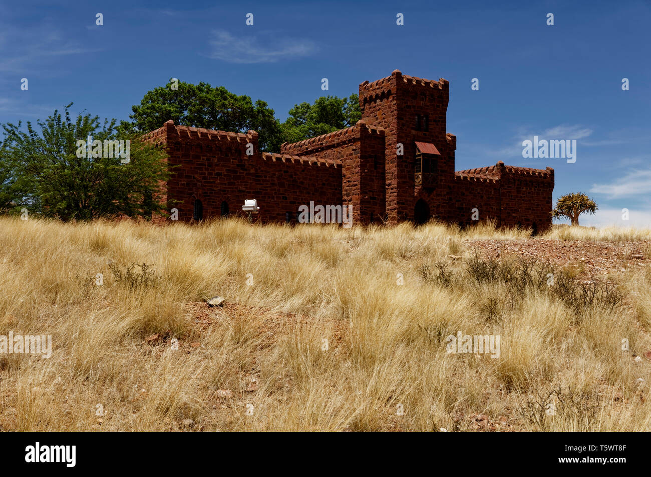 Duwisib Castle in Namib Desert near Maltahöhe, Maltahöhe District, Hardap Region, Namibia Stock Photo