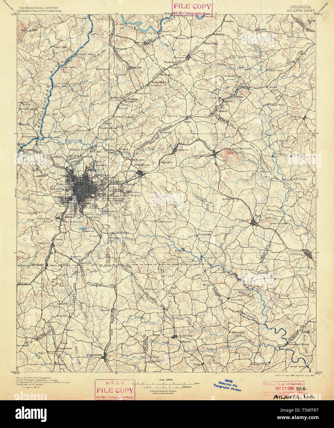USGS TOPO Map Georgia GA Atlanta - Usgs Topo Map Georgia Ga Atlanta 247675 1895 125000 Restoration T5WTR7 