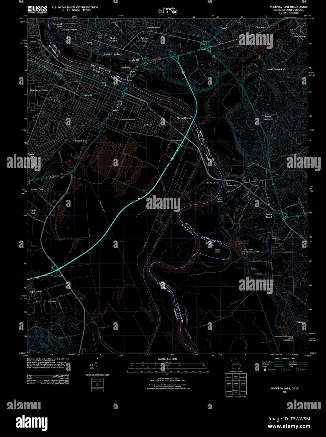 Map of augusta hires stock photography and images Alamy