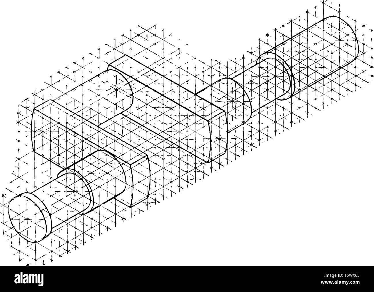 Isometric Sketch is a three dimensional object and design to appear