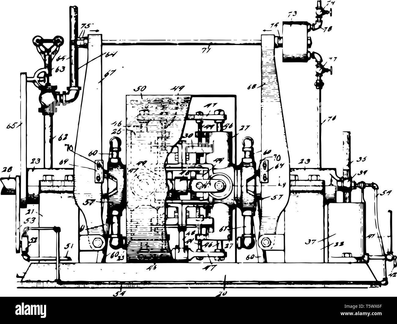 This illustration represents work function of Rotary Engine vintage