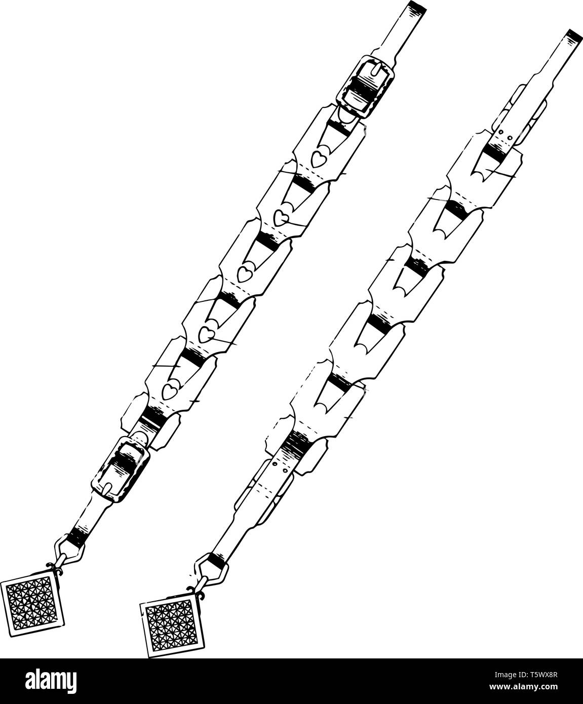 Optional Two View Design of Watch Chains, Item of personal adornment worn by a person, the latest chain watches on the world's largest fashion site, v Stock Vector