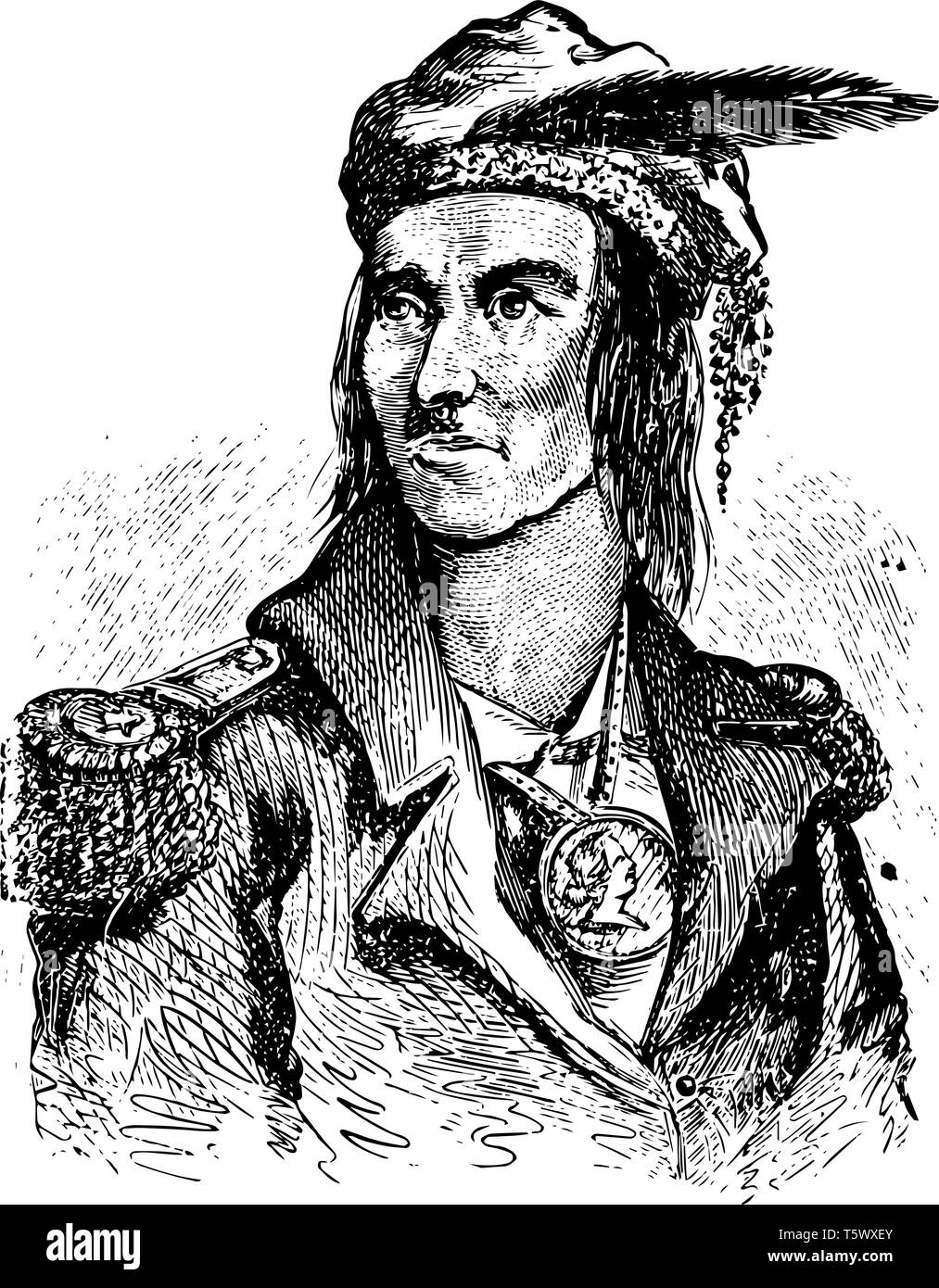 Tecumseh 1768 to 1813 he was a Native American Shawnee warrior and chief of the Shawnee vintage