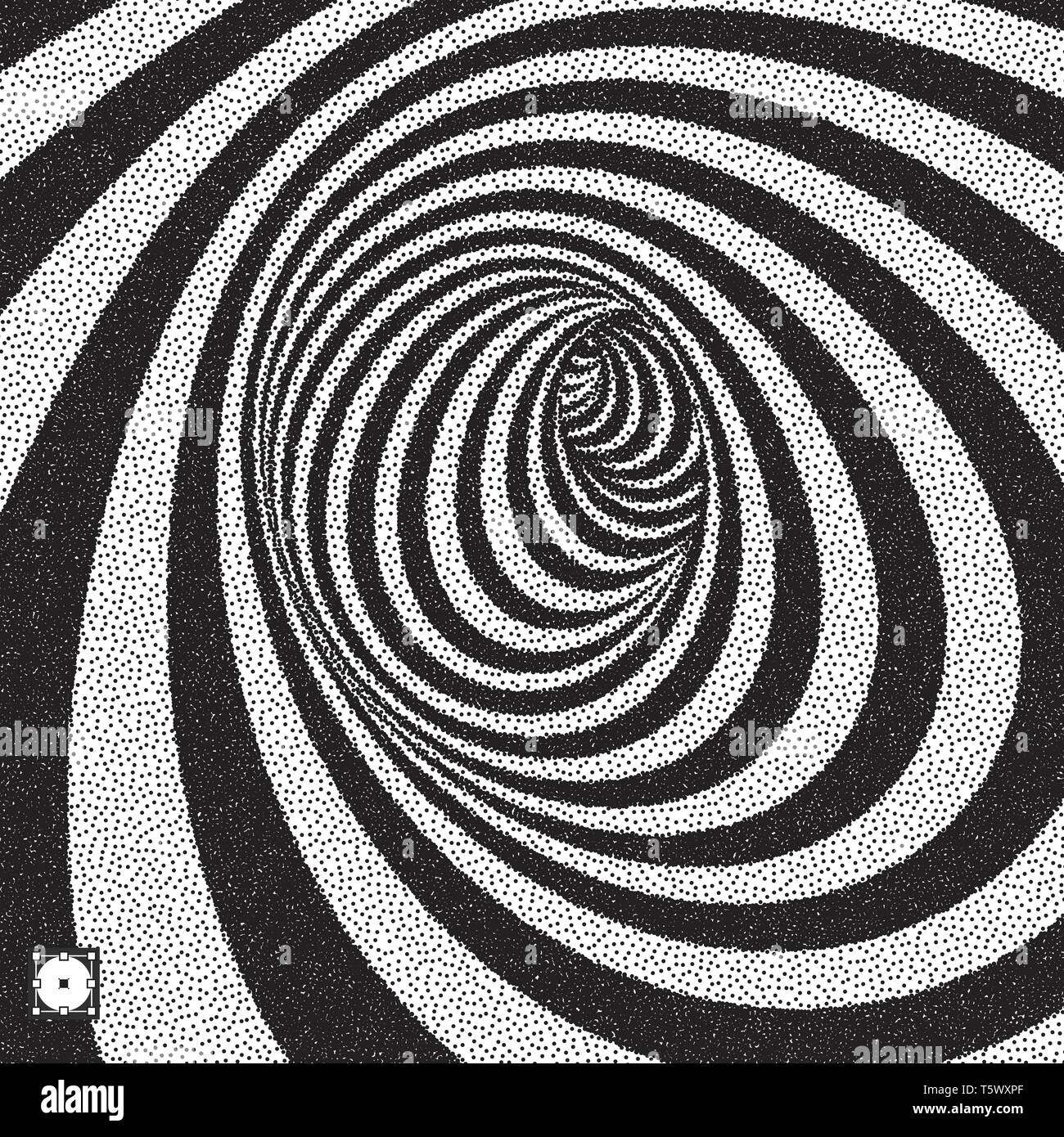 Pointillism Pattern Point Tunnel. Black and white abstract striped background. Pointillism ...