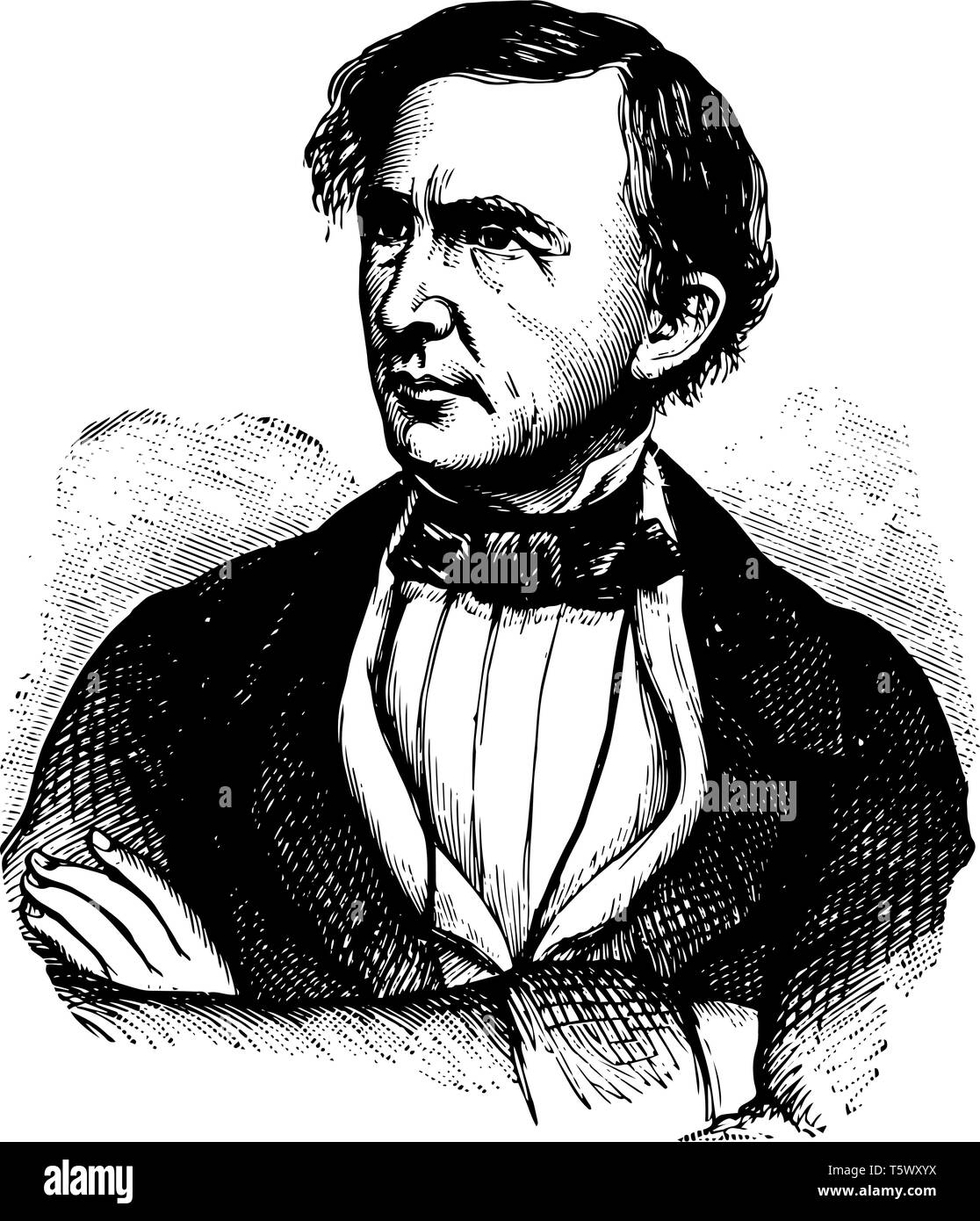 Leslie Combs 1793 to 1881 he was a lawyer and politician from the U.S. state of Kentucky and speaker of the Kentucky house of representatives vintage  Stock Vector